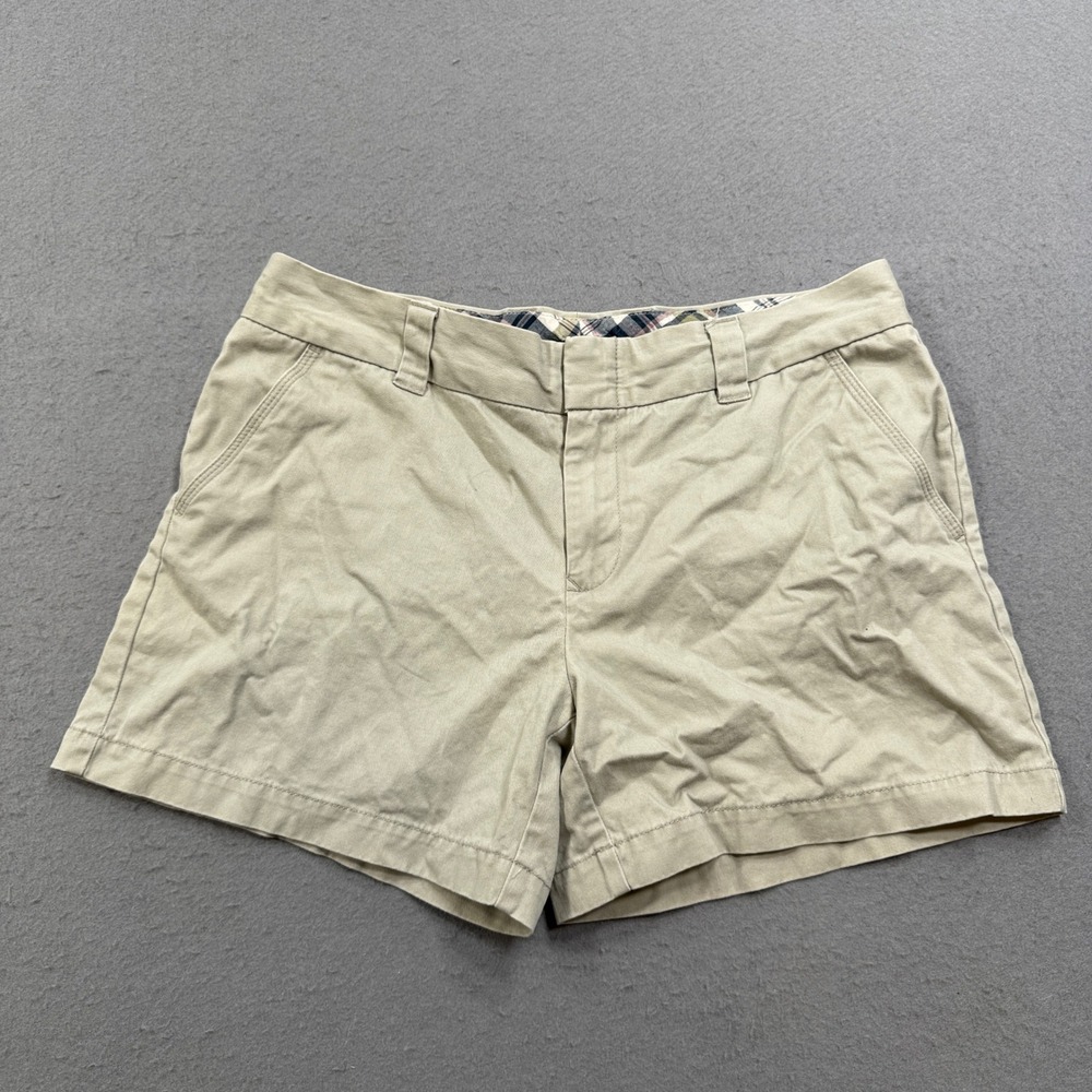 Y2K Tommy Hilfiger Chino Shorts Women's 12 Beige Relaxed Fit Cotton Twill Preppy